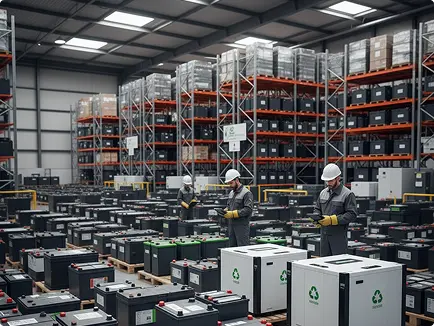 Industrial batteries prepared for recycling